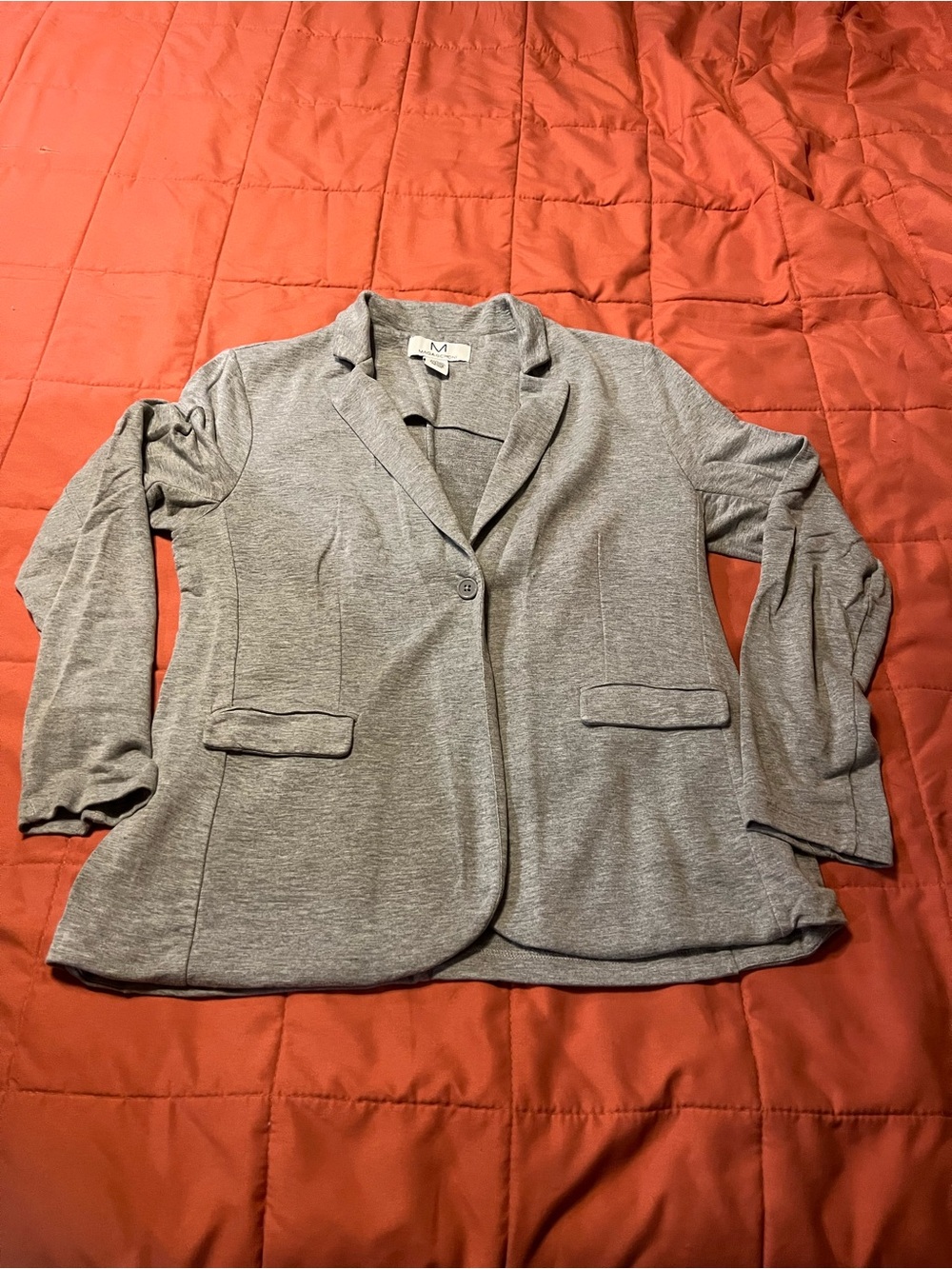 Magaschoni Light Gray Single-Button Knit Blazer
